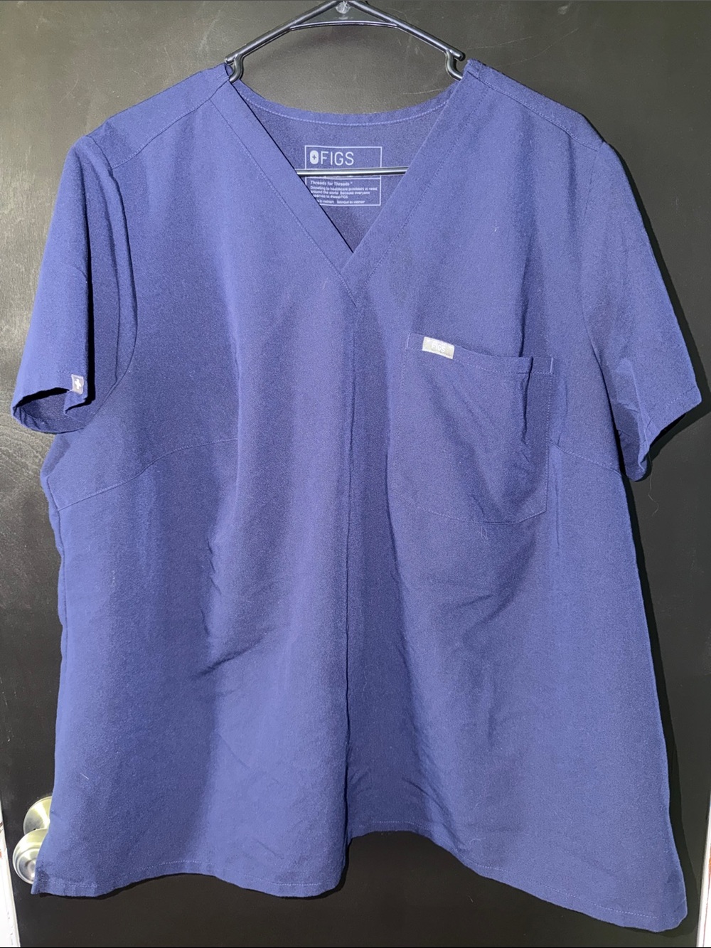 FIGS Womens Deep Blue V-Neck Scrub Top